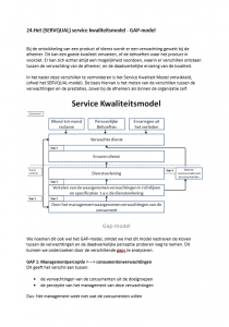 24. Het (SERVQUAL) service kwaliteitsmodel - GAP-model 1